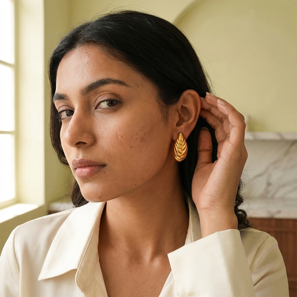 ShellCrest Layered Luxe Earrings