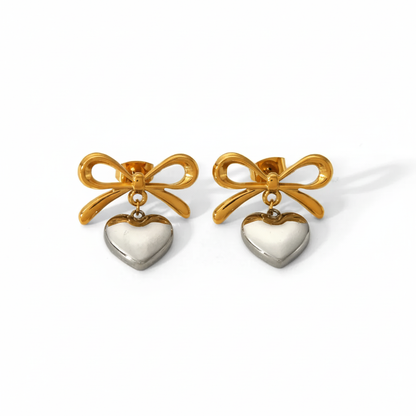 Elara Steel Heart Bow Drops
