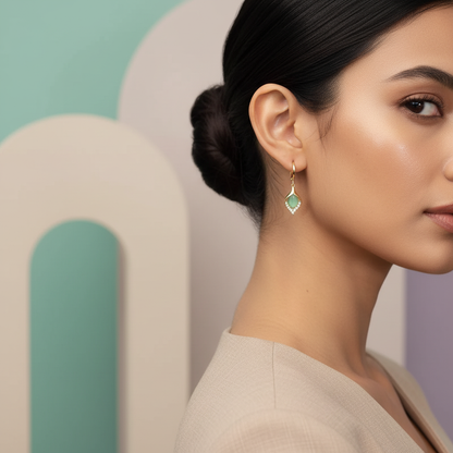 Homiblend Crystal Drop earrings - Sea Green