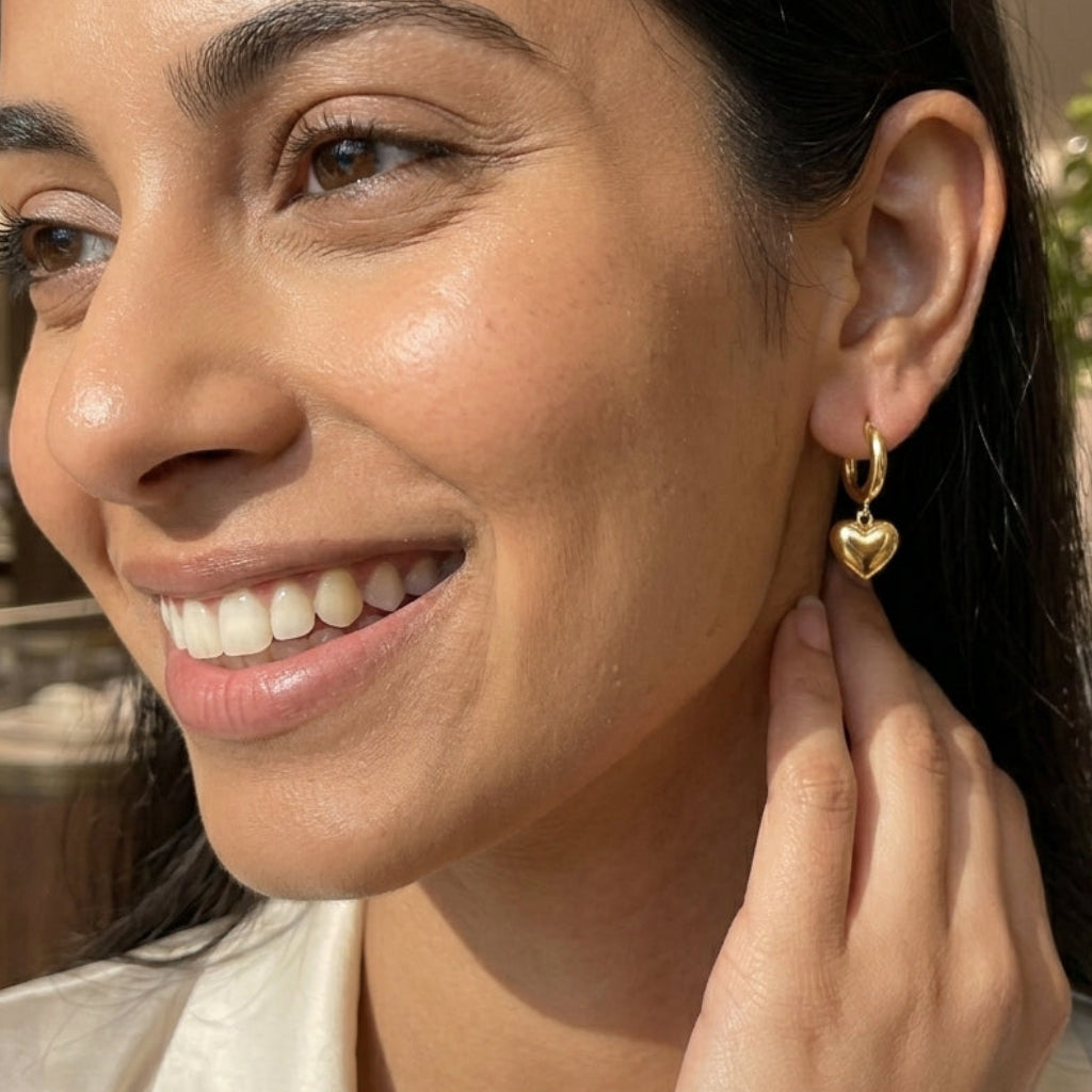 Eterna Heart Drop Hoops