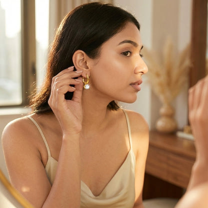 Solara Charm Hoop Earrings