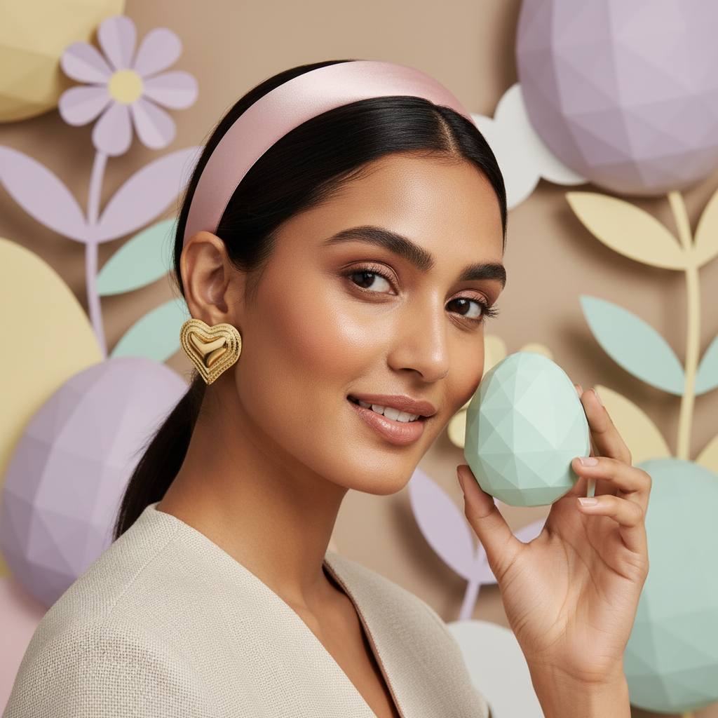 Layered Heart Frame Stud Earrings