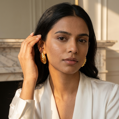 ShellCrest Layered Luxe Earrings