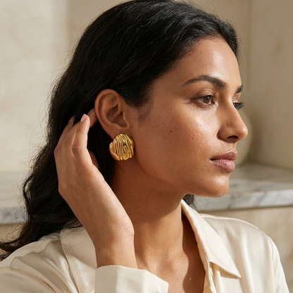 Aurora Sculpt Gold Stud Earrings