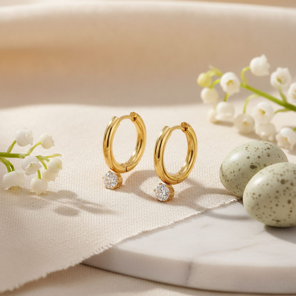 Solara Charm Hoop Earrings