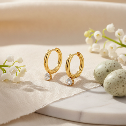 Solara Charm Hoop Earrings