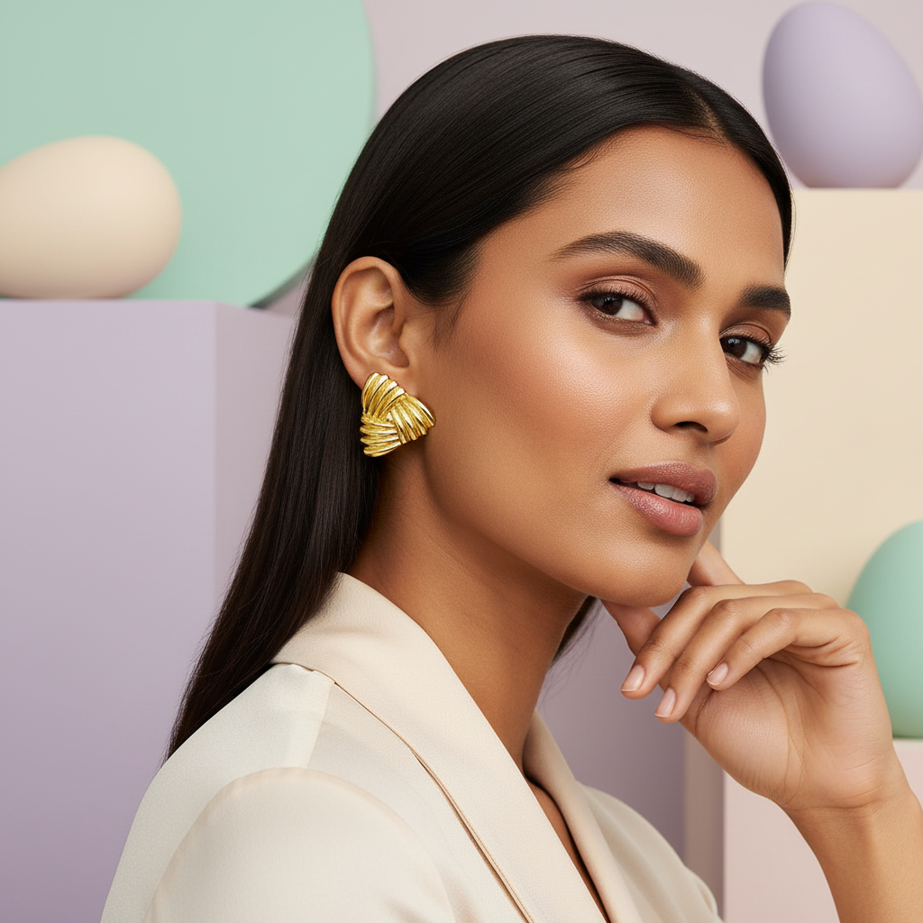 TriFlair Textured Fold Earrings