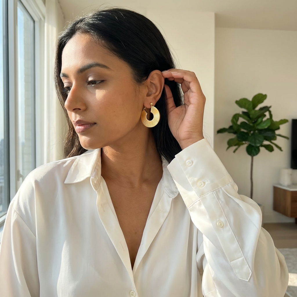 RadiantRidge Textured Hoop Earrings