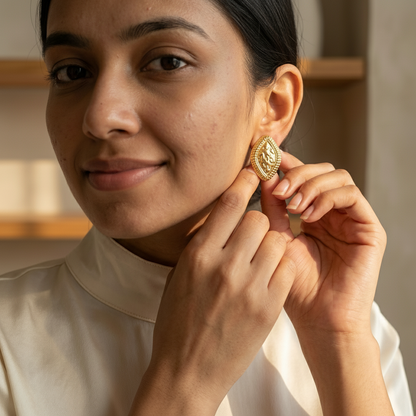 Golden Geo Luxe Studs