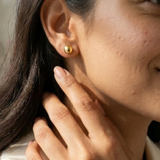 Minimal Gold Ball Stud Earrings