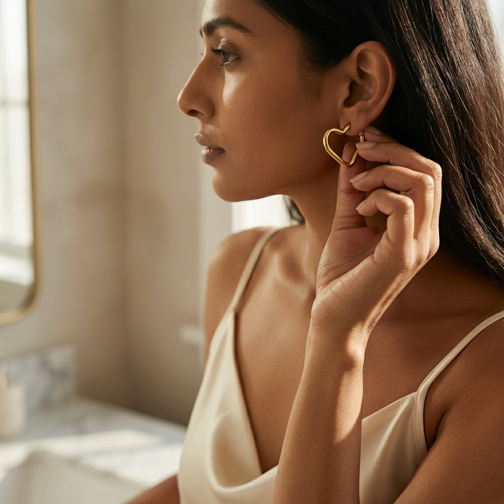Celestia Heart Hoop Earring