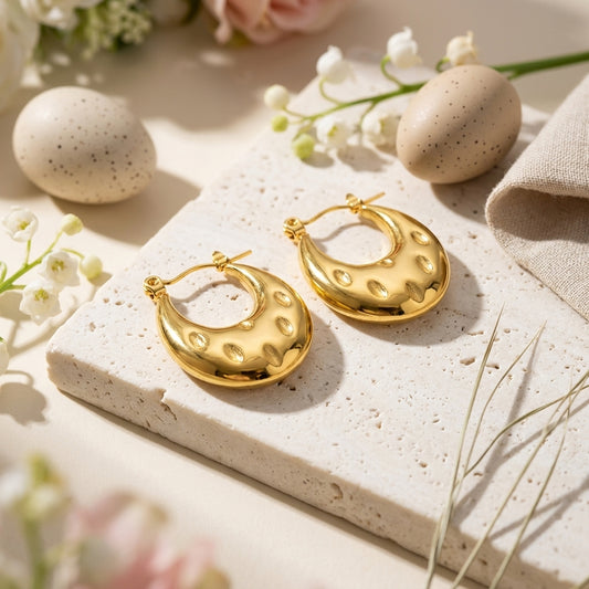 Aurora Pebble Gold Hoop Earrings