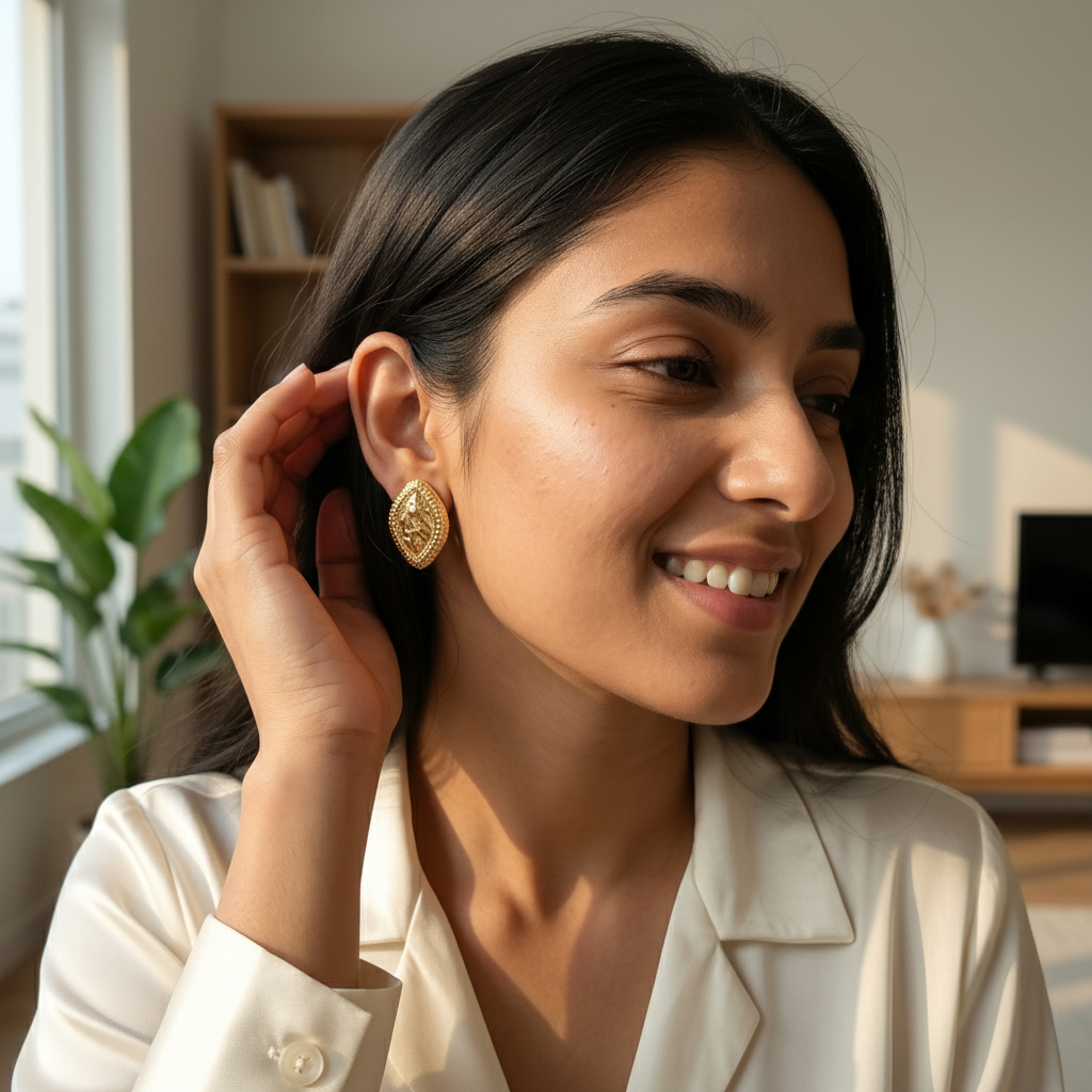 Golden Geo Luxe Studs