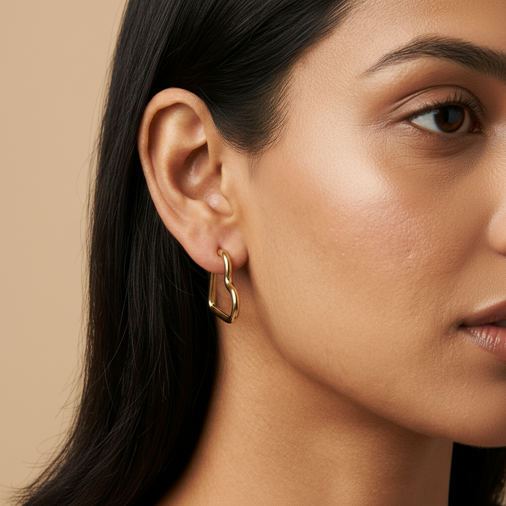 Celestia Heart Hoop Earring