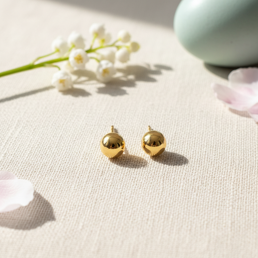 Minimal Gold Ball Stud Earrings