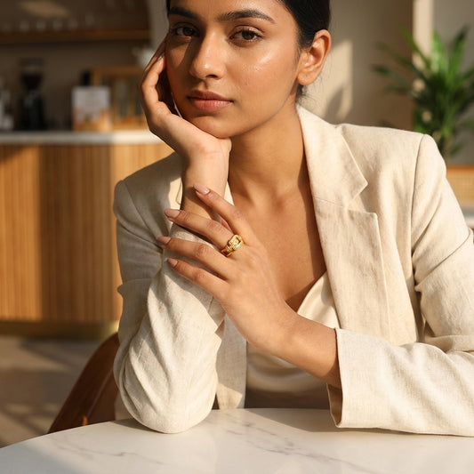 Celeste Buckle Gold Ring