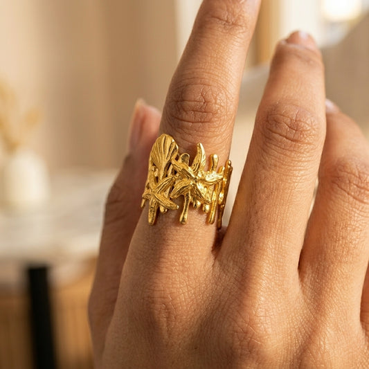 Marina Star Gold Ring