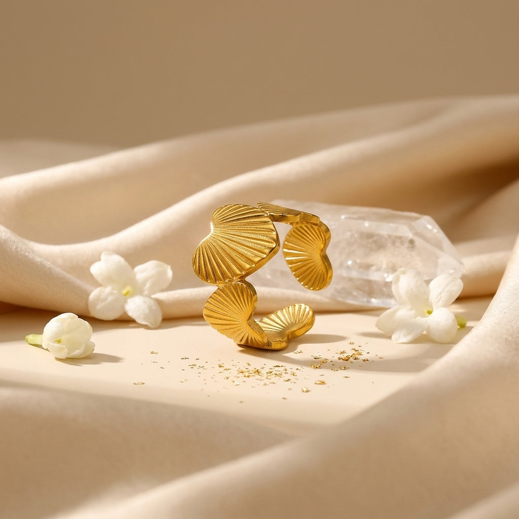 Celestia Heart Gold Ring