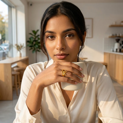 Amora Bow Heart Gold Ring