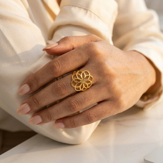 Flower Bloom Gold Ring