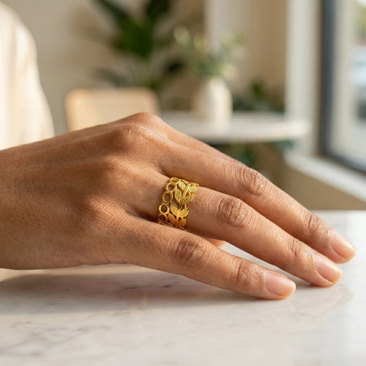 Celeste Link Gold Ring