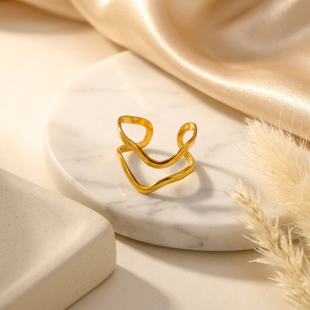 Abstract Wave Ring