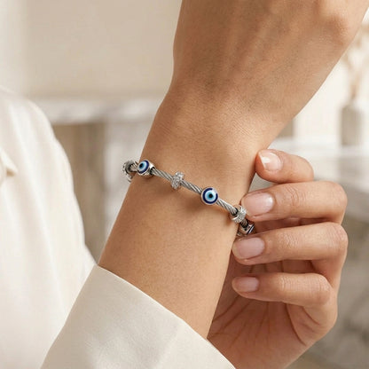 Silver Evil Eye Bracelet