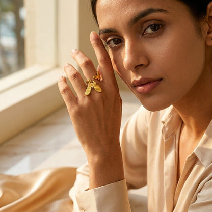 Elowen Charm Gold Ring