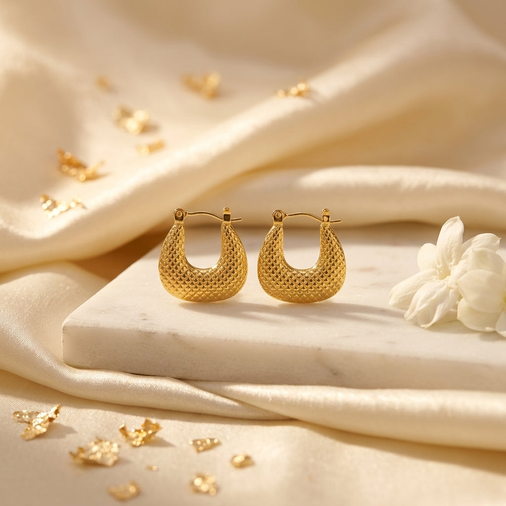 Aurielle Textured Gold Hoops