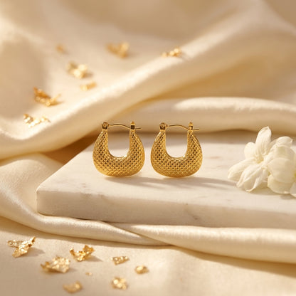 Aurielle Textured Gold Hoops