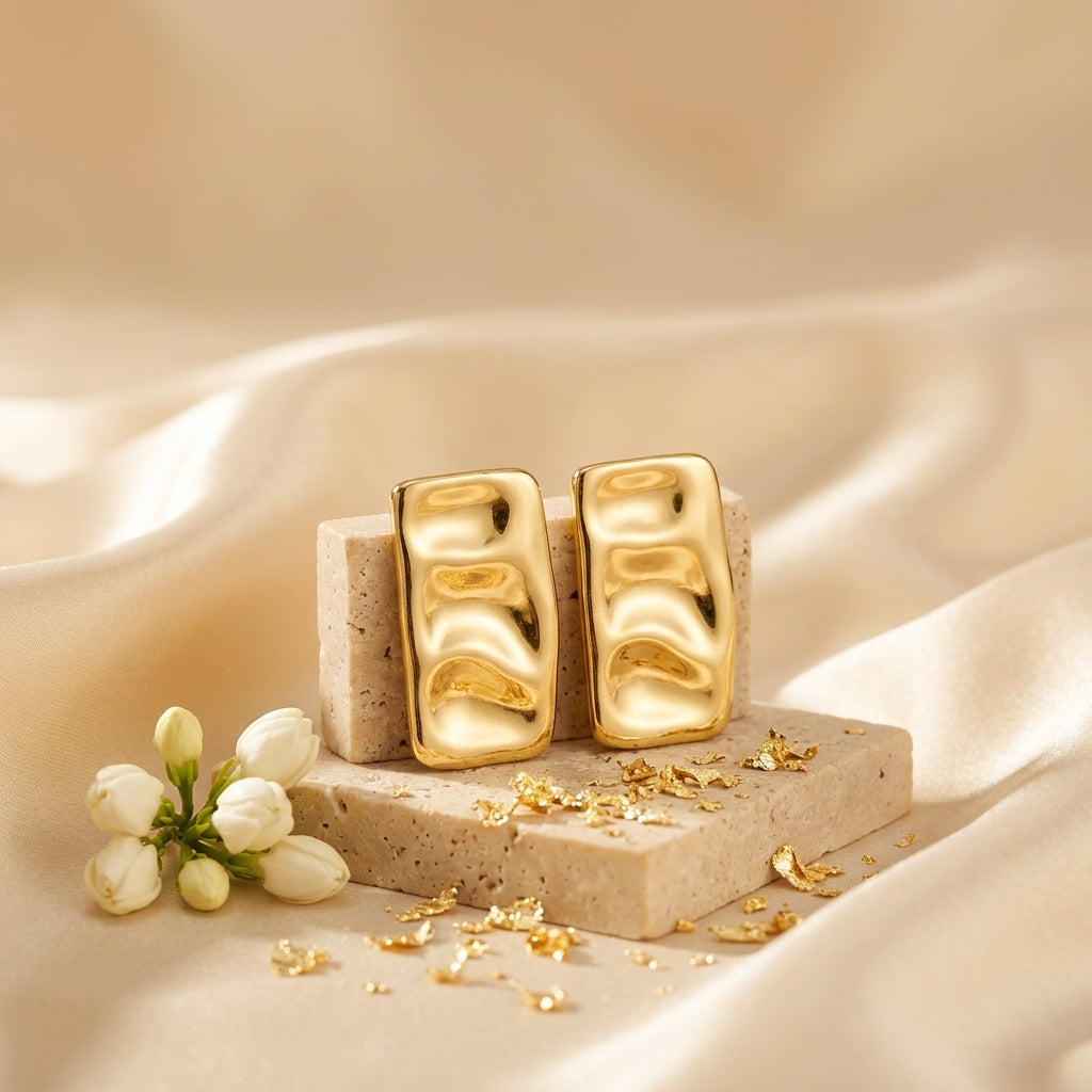 Orlena Gold Stud Earrings
