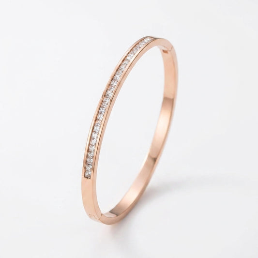Rose Gold Crystal Tennis Bracelet