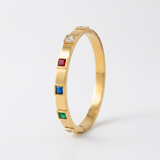 Rainbow Gem Gold Bracelet