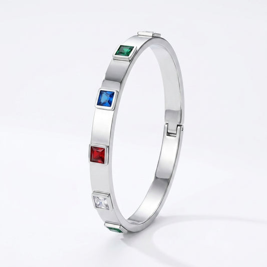 Rainbow Gem Silver Bracelet