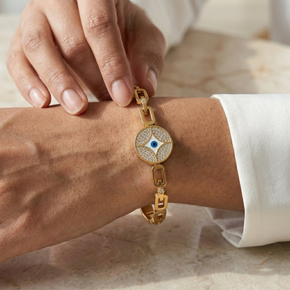 Elysian Evil Eye Gold Bracelet