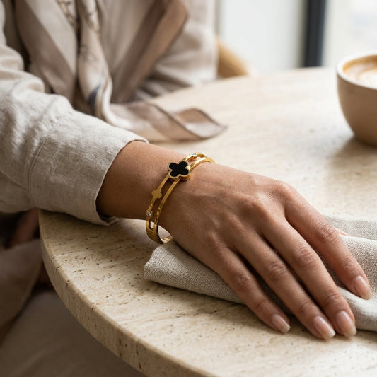 Midnight Clover Bracelet