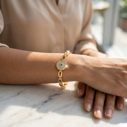 Elysian Evil Eye Gold Bracelet