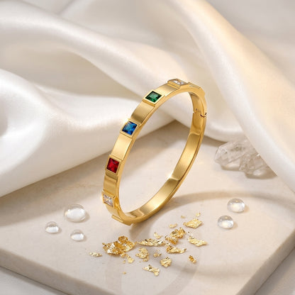 Rainbow Gem Gold Bracelet