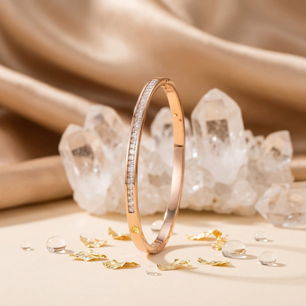 Rose Gold Crystal Tennis Bracelet