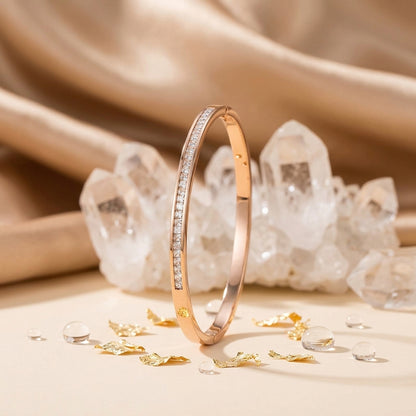 Rose Gold Crystal Tennis Bracelet
