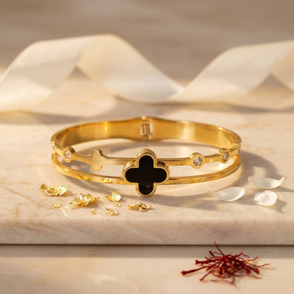 Midnight Clover Bracelet