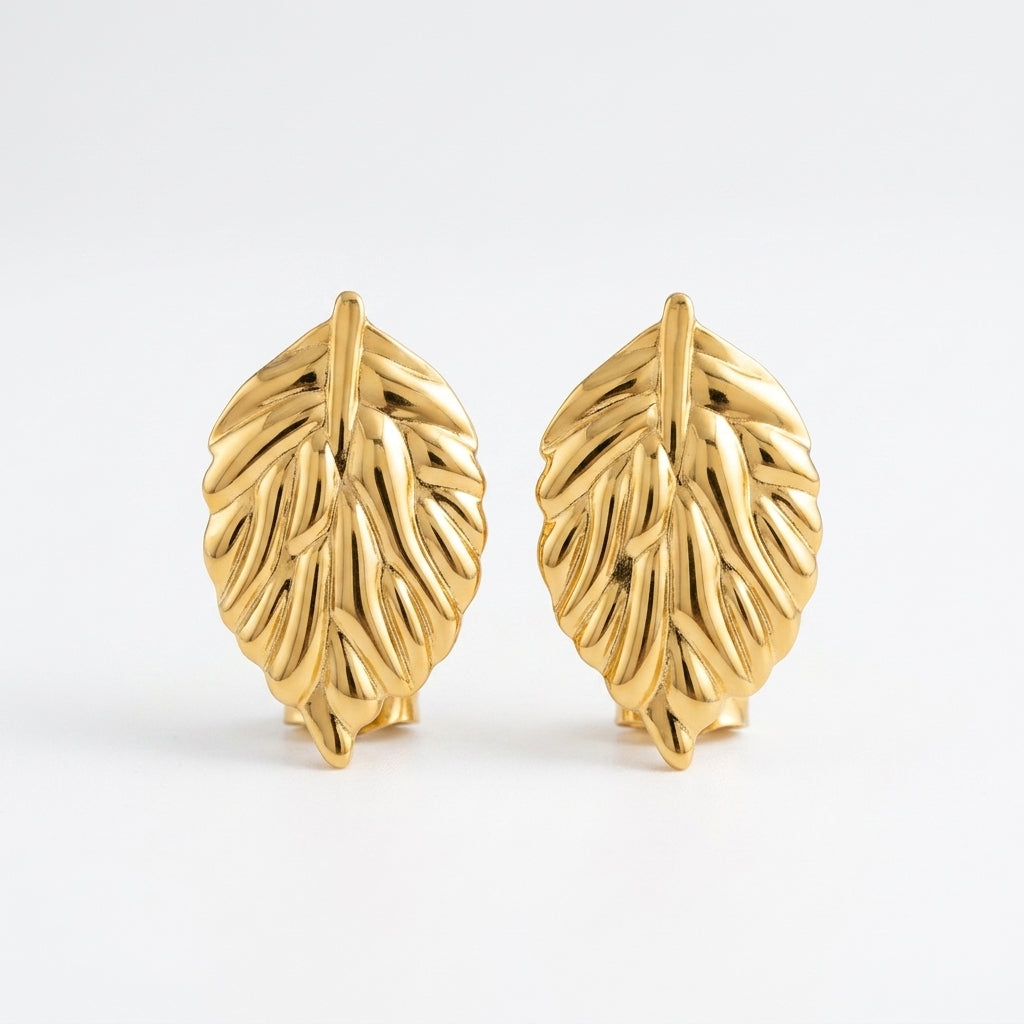 Gold Leaf Aura Studs