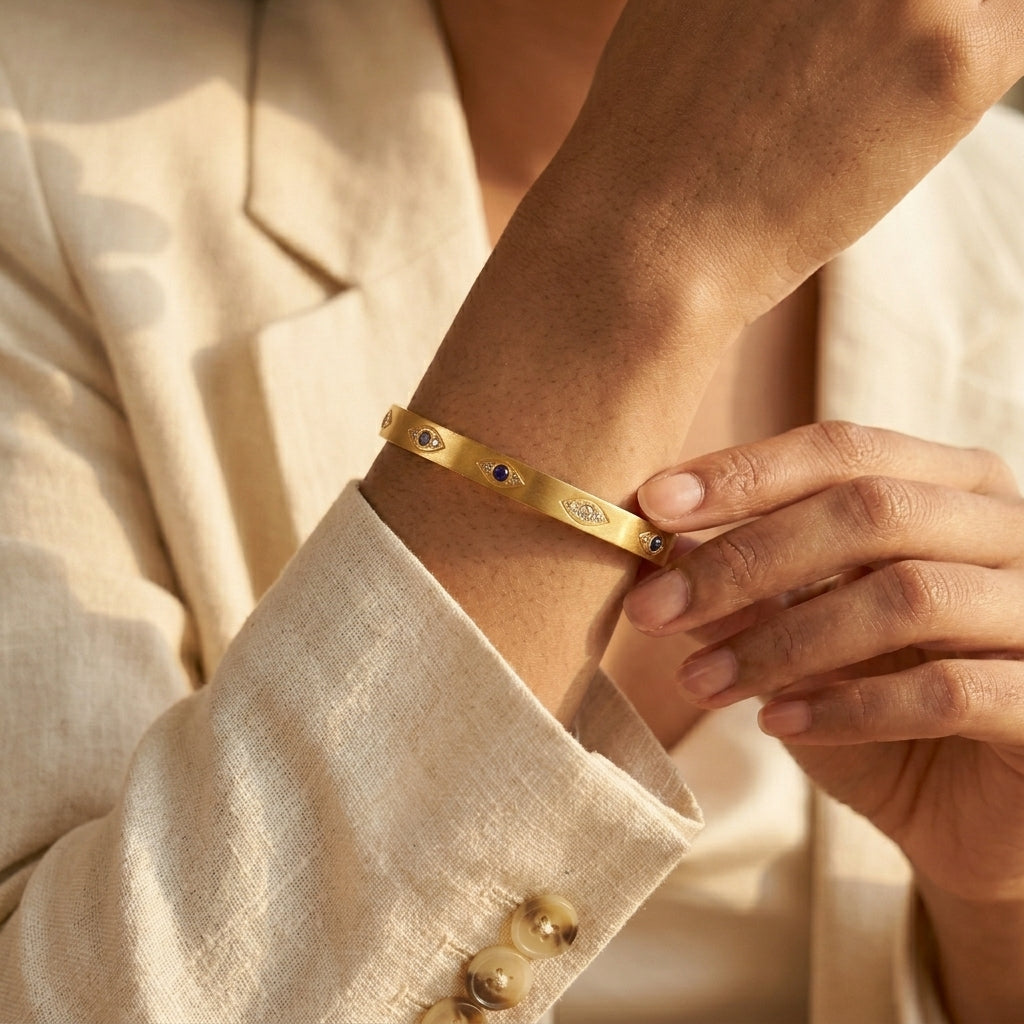 Rainbow Evil Eye Gold Bracelet