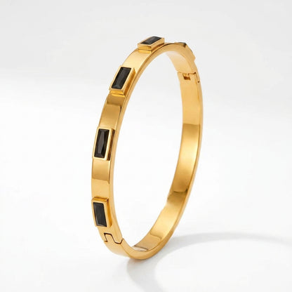 Black Enamel Gold Bracelet