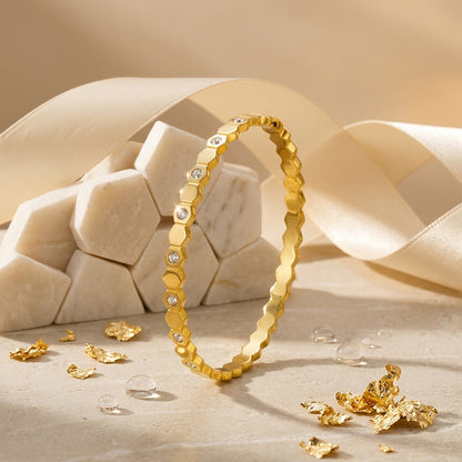 Crystal Bezel Gold Bracelet