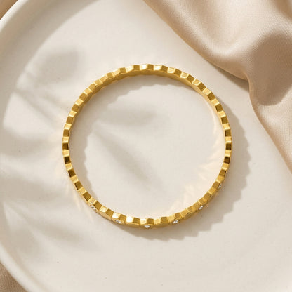 Crystal Bezel Gold Bracelet