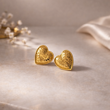 HammerHeart Vintage Textured Earrings