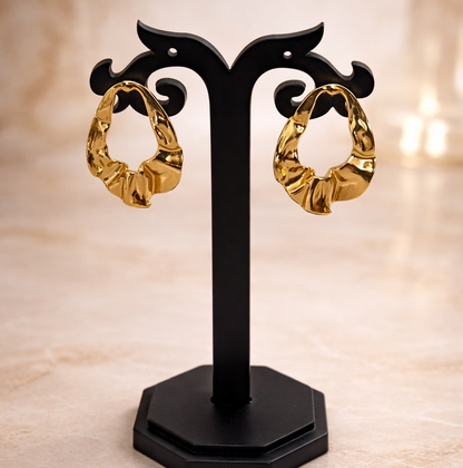 Organic Sculpted Gold Stud Earrings