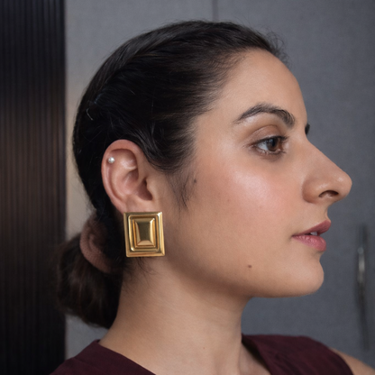 Bold Frame Stud Earrings