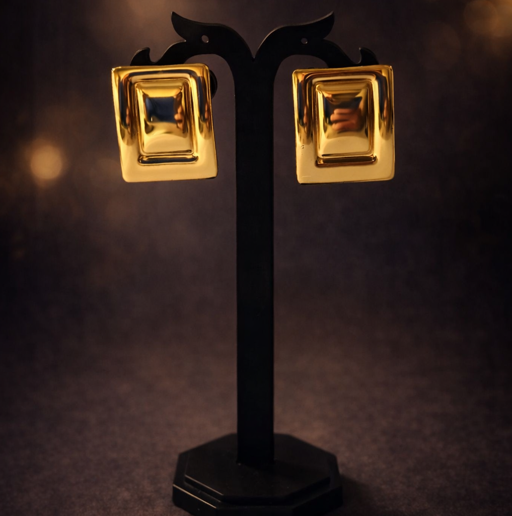 Bold Frame Stud Earrings